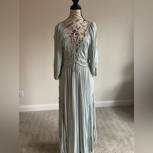 NWT Free People Light Bluish/Green Maxi Dress Size Small